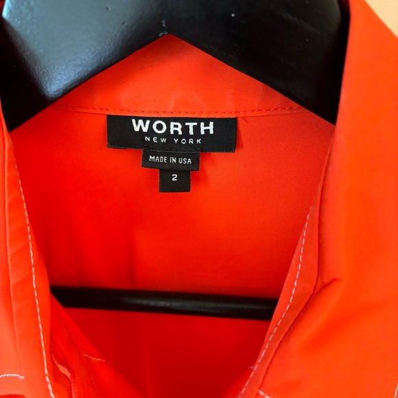 Worth NY Orange Shirtdress -Sz 2 - Picture 2 of 10
